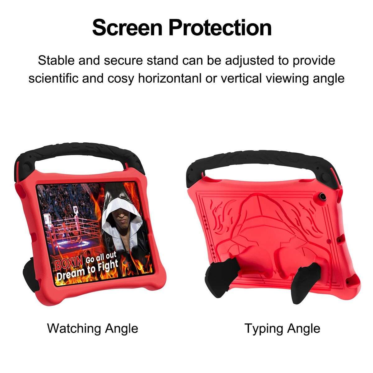 For iPad 10.5 2017 / Air 3 2019 Boxing Series Kickstand EVA Shockproof Tablet Case ... (Red Black)