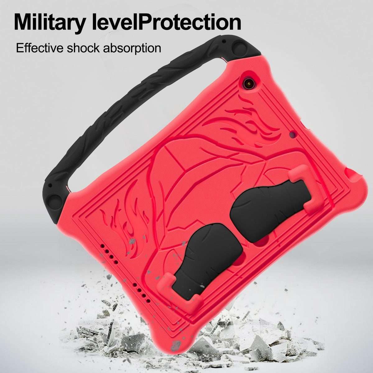 For iPad 10.5 2017 / Air 3 2019 Boxing Series Kickstand EVA Shockproof Tablet Case ... (Red Black)