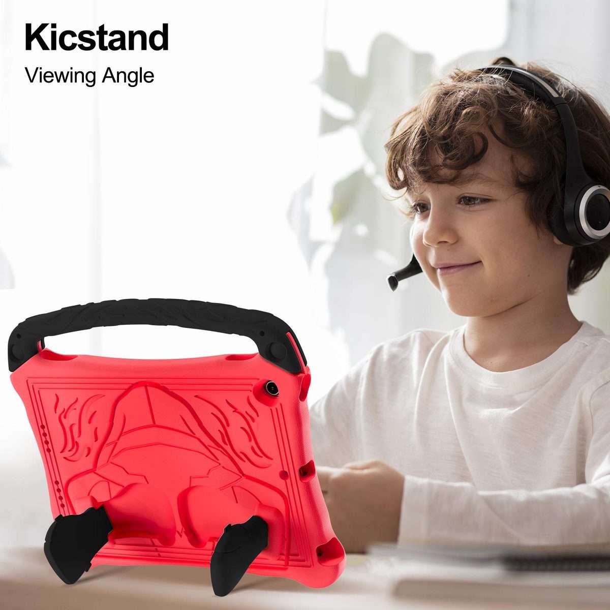 For iPad 10.5 2017 / Air 3 2019 Boxing Series Kickstand EVA Shockproof Tablet Case ... (Red Black)