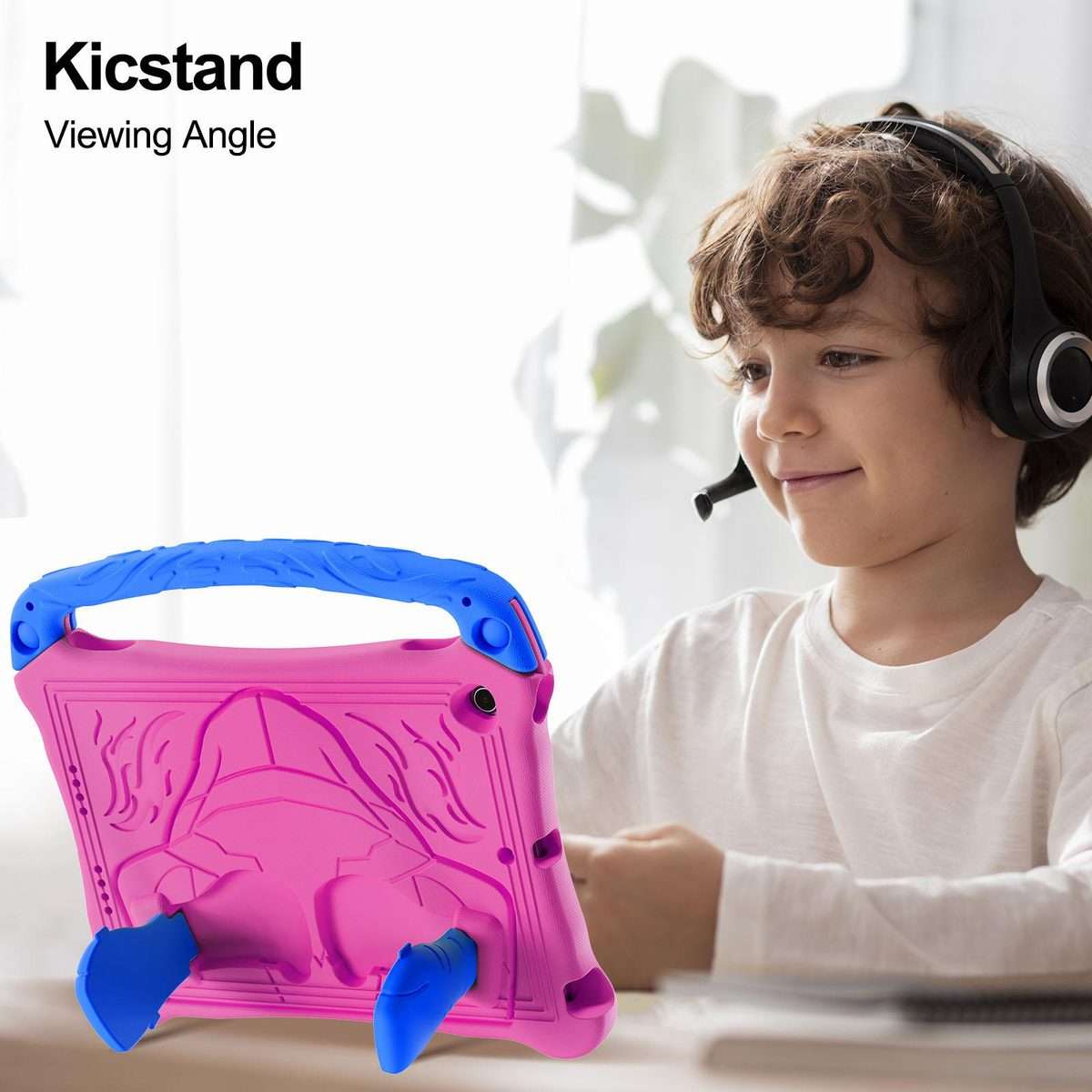 For iPad 10.5 2017 / Air 3 2019 Boxing Series Kickstand EVA Shockproof Tablet ... (Rose Red Blue)