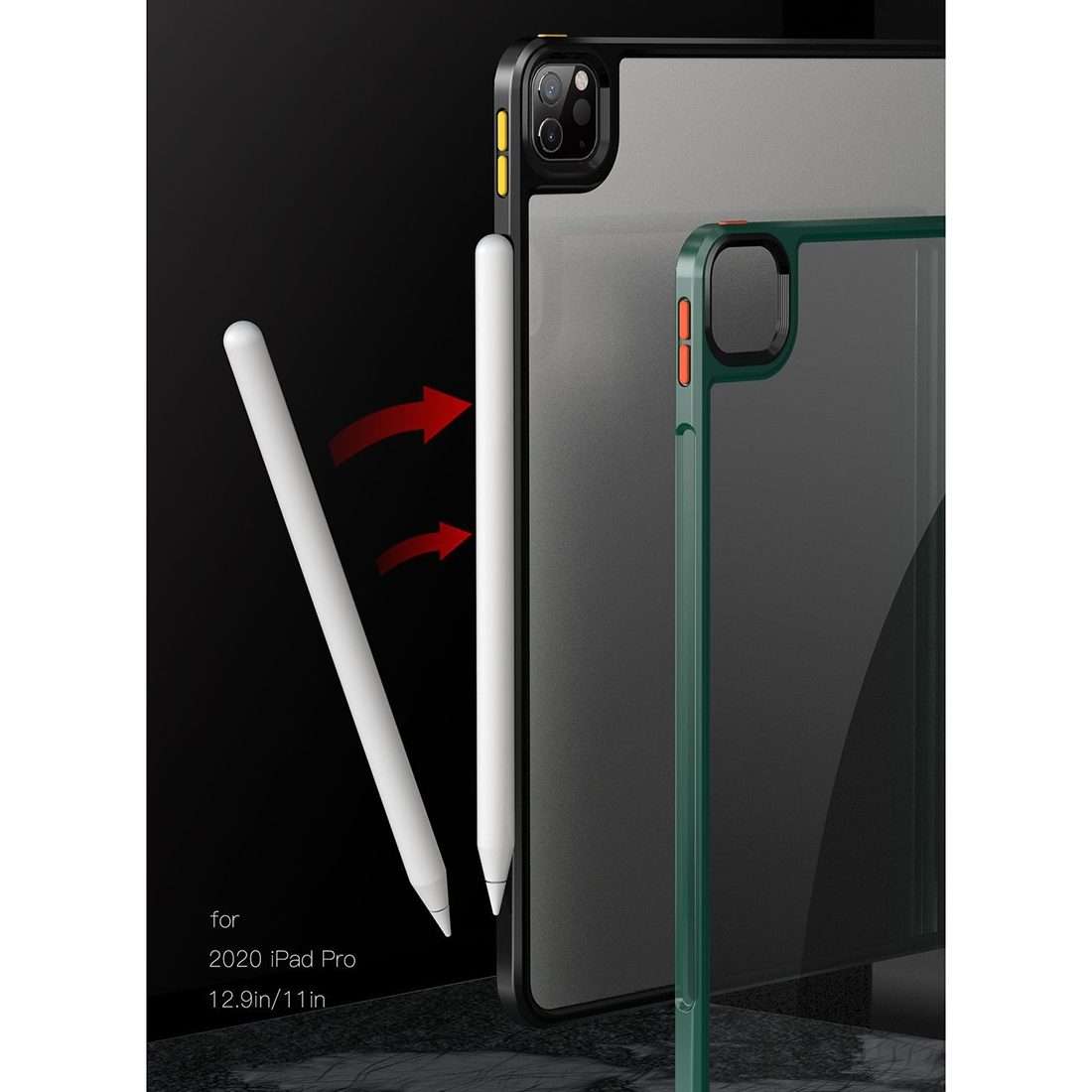 For iPad Pro 12.9 2022 / 2021 / 2020TPU + PC Anti-fall Transparent Protective Tablet Case(Gray)