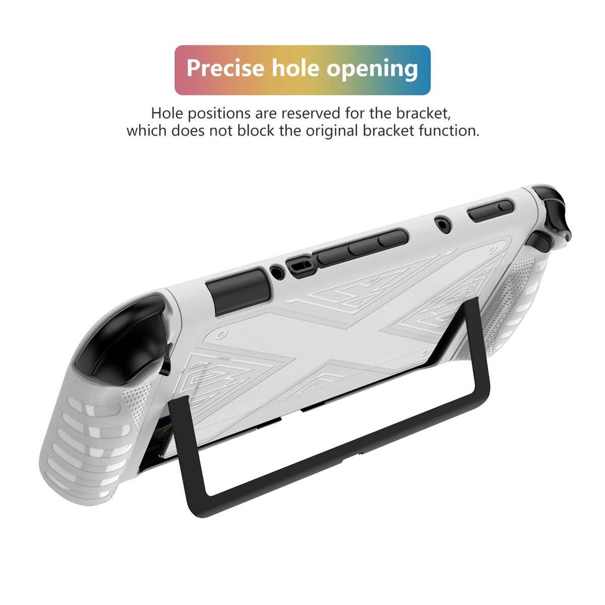 For Nintendo Switch 2 Detachable X-pattern Protective Case with Holder(White)