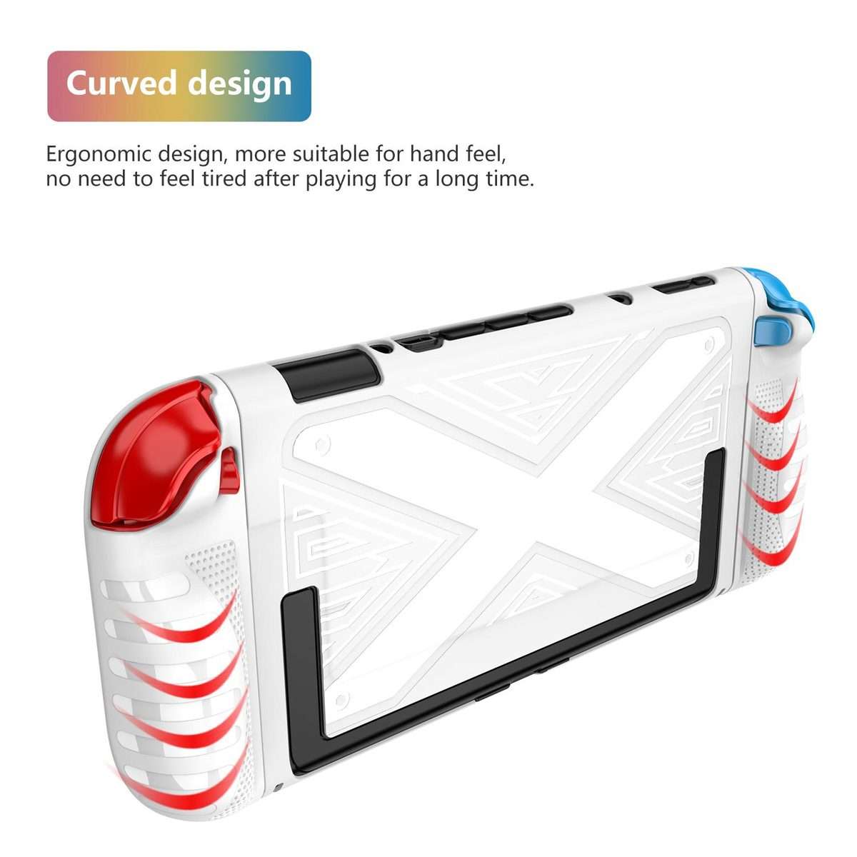 For Nintendo Switch 2 Detachable X-pattern Protective Case with Holder(White)