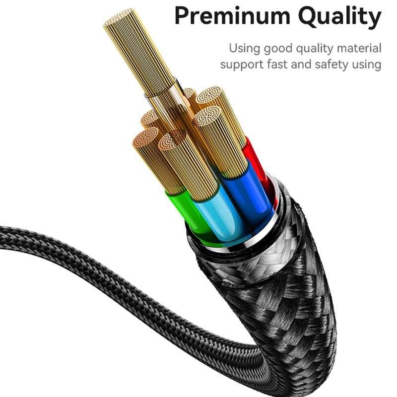 Yesido CA184 PD27W 3A USB-C / Type-C to 8 Pin Charging Data Cable, Length: 2m(Black)