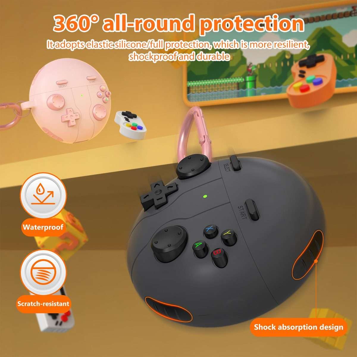 For Huawei Freebuds 7i Retro Game Console Style Silicone Earbuds Case(Pink)