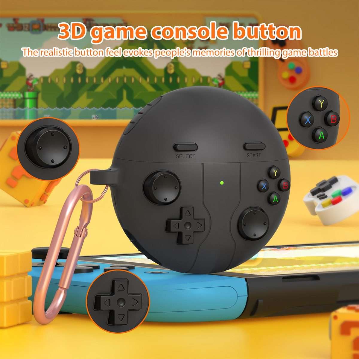 For Huawei Freebuds 7i Retro Game Console Style Silicone Earbuds Case(Light Grey)