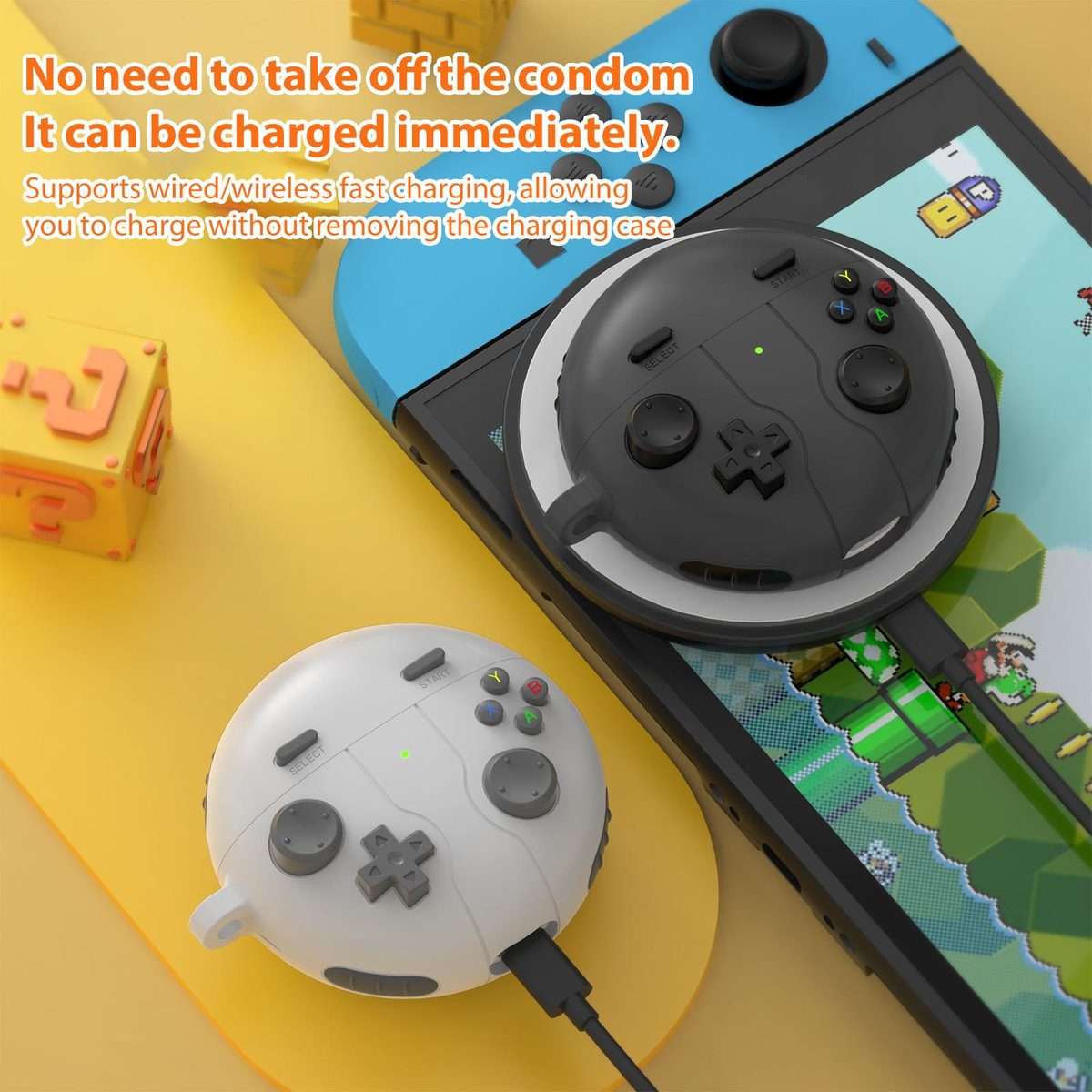For Huawei Freebuds 7i Retro Game Console Style Silicone Earbuds Case(Light Grey)