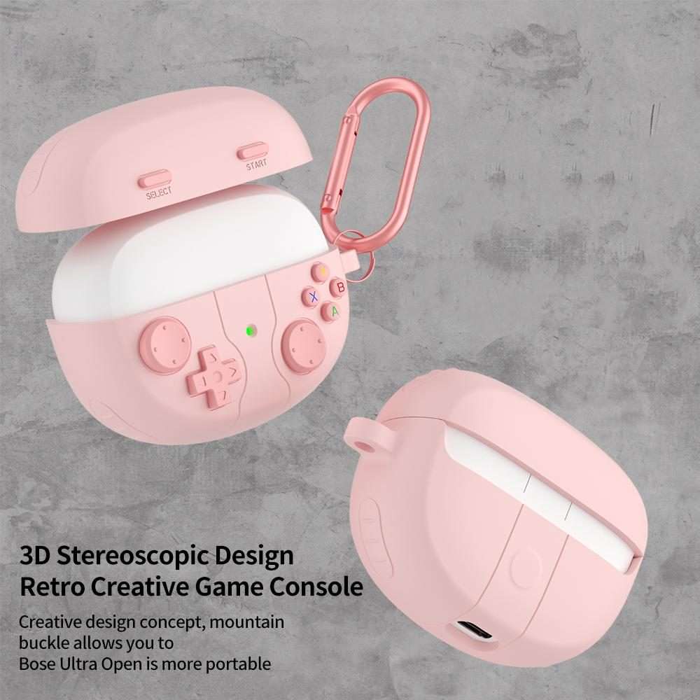 For Bose Ultra Open Earbuds Retro Game Console Style Silicone Earbuds Case(Pink)