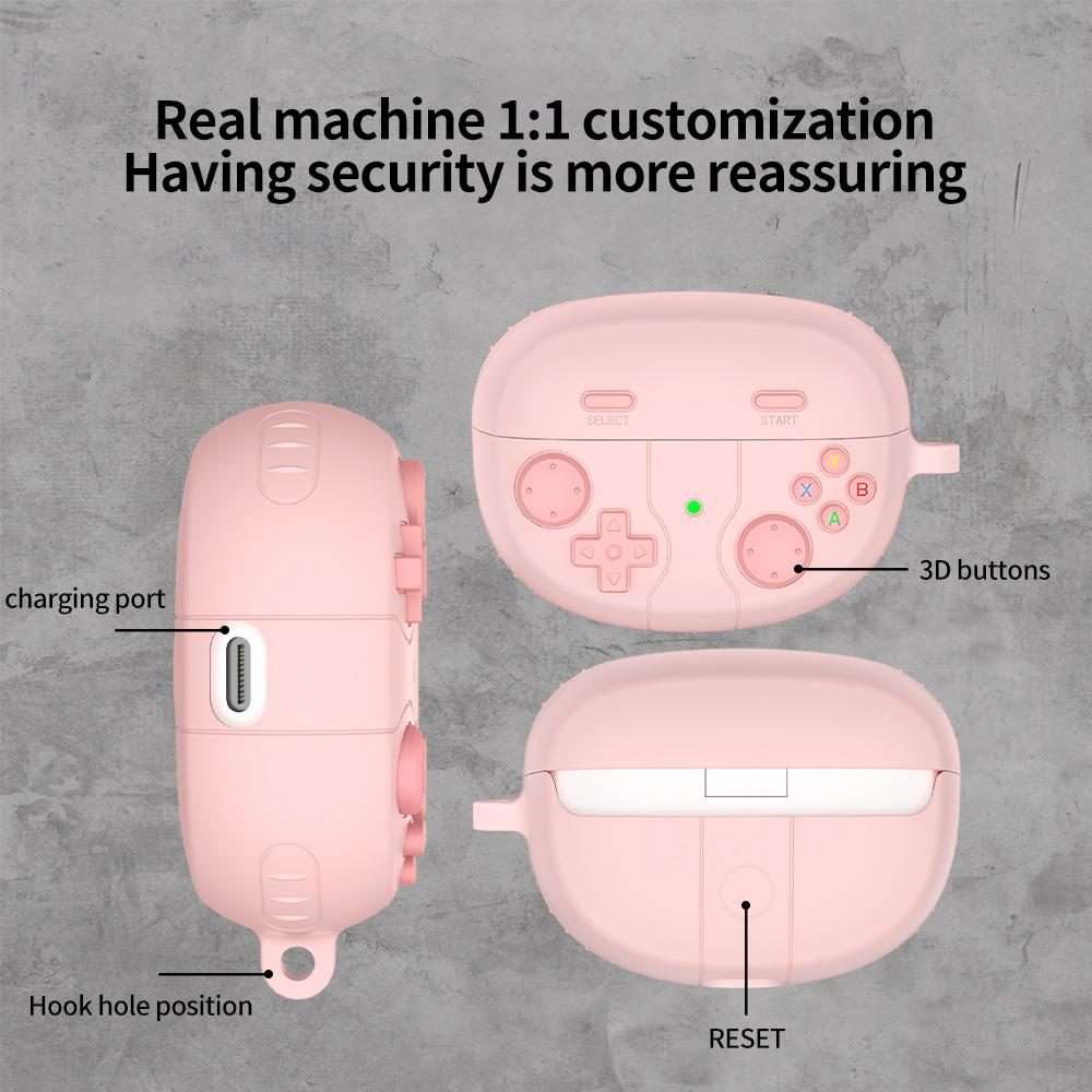 For Bose Ultra Open Earbuds Retro Game Console Style Silicone Earbuds Case(Pink)