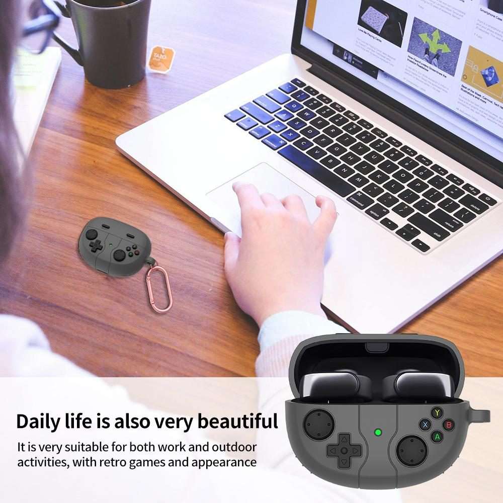 For Bose Ultra Open Earbuds Retro Game Console Style Silicone Earbuds Case(Dark Grey)