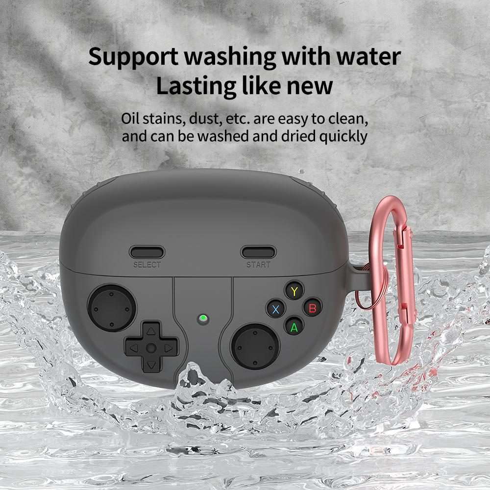 For Bose Ultra Open Earbuds Retro Game Console Style Silicone Earbuds Case(Dark Grey)