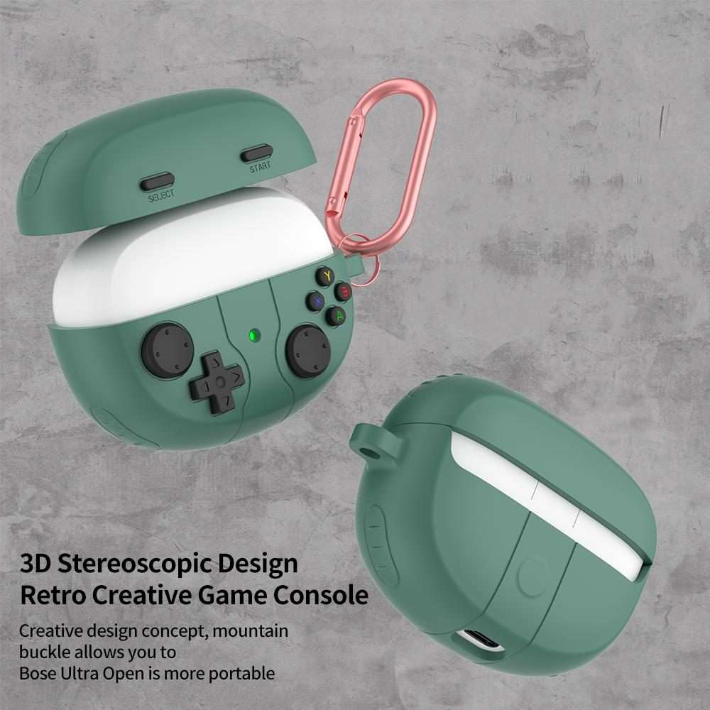 For Bose Ultra Open Earbuds Retro Game Console Style Silicone Earbuds Case(Green)