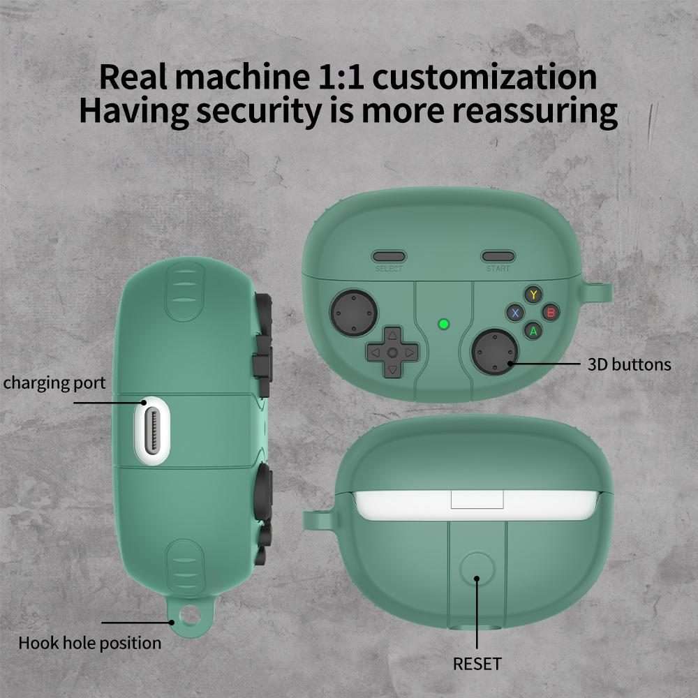 For Bose Ultra Open Earbuds Retro Game Console Style Silicone Earbuds Case(Green)