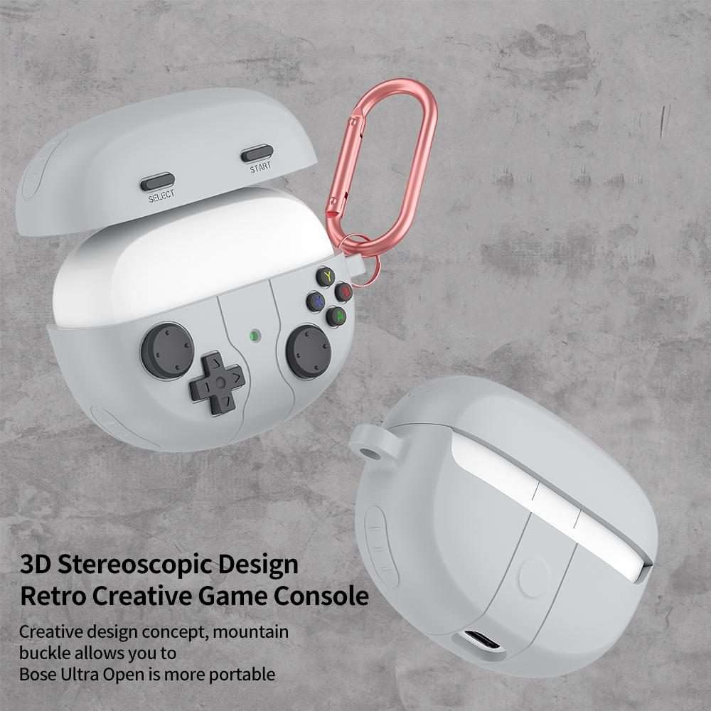 For Bose Ultra Open Earbuds Retro Game Console Style Silicone Earbuds Case(Grey)