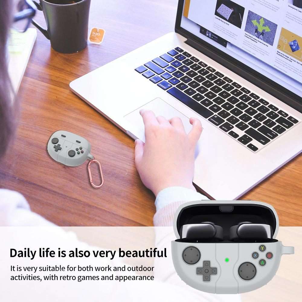 For Bose Ultra Open Earbuds Retro Game Console Style Silicone Earbuds Case(Grey)