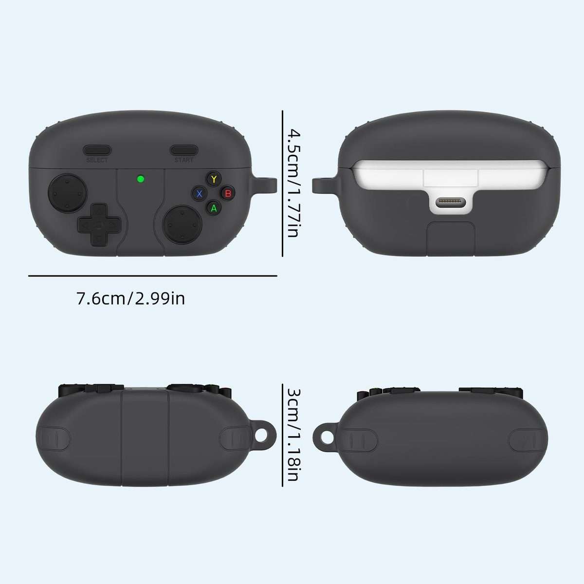 For Sony WF-1000XM5 Retro Game Console Style Silicone Earbuds Case(Dark Grey)