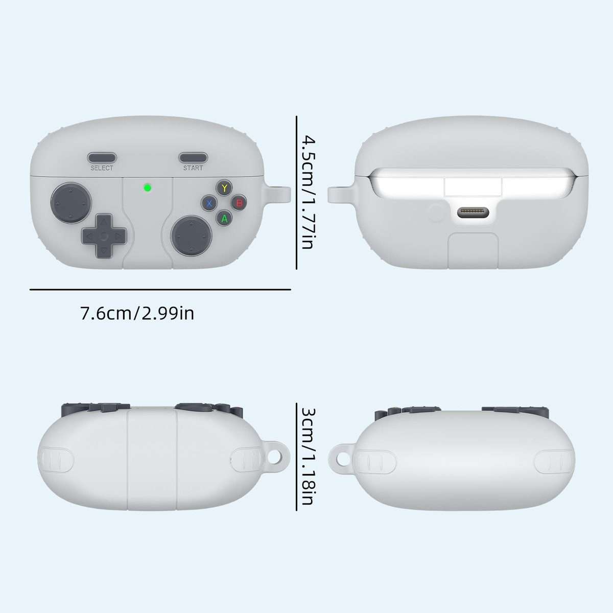 For Sony WF-1000XM5 Retro Game Console Style Silicone Earbuds Case(Grey)