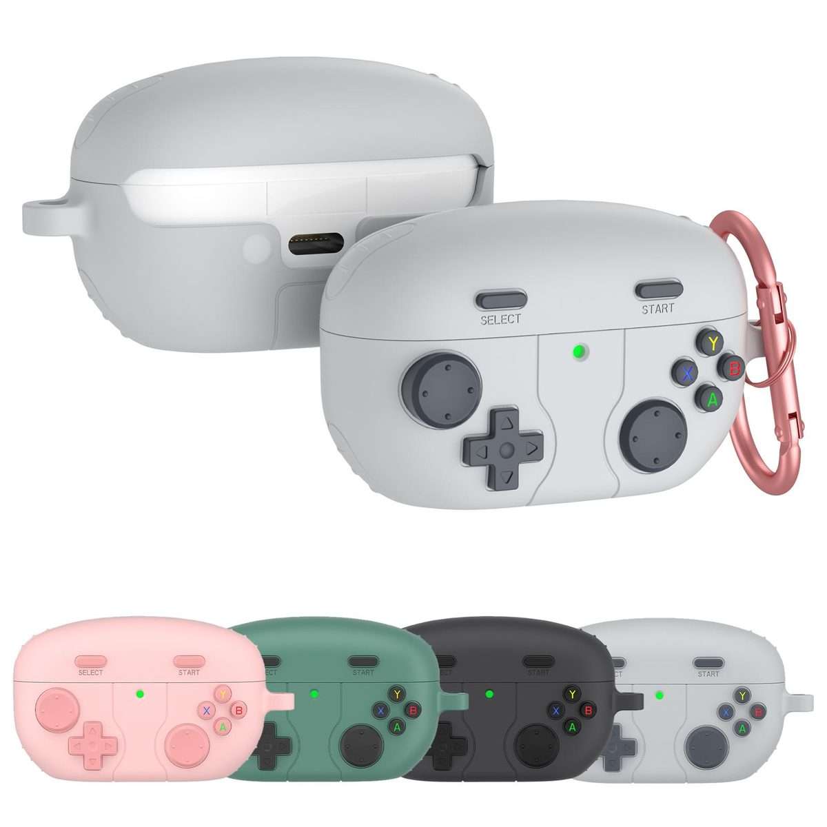 For Sony WF-1000XM5 Retro Game Console Style Silicone Earbuds Case(Grey)