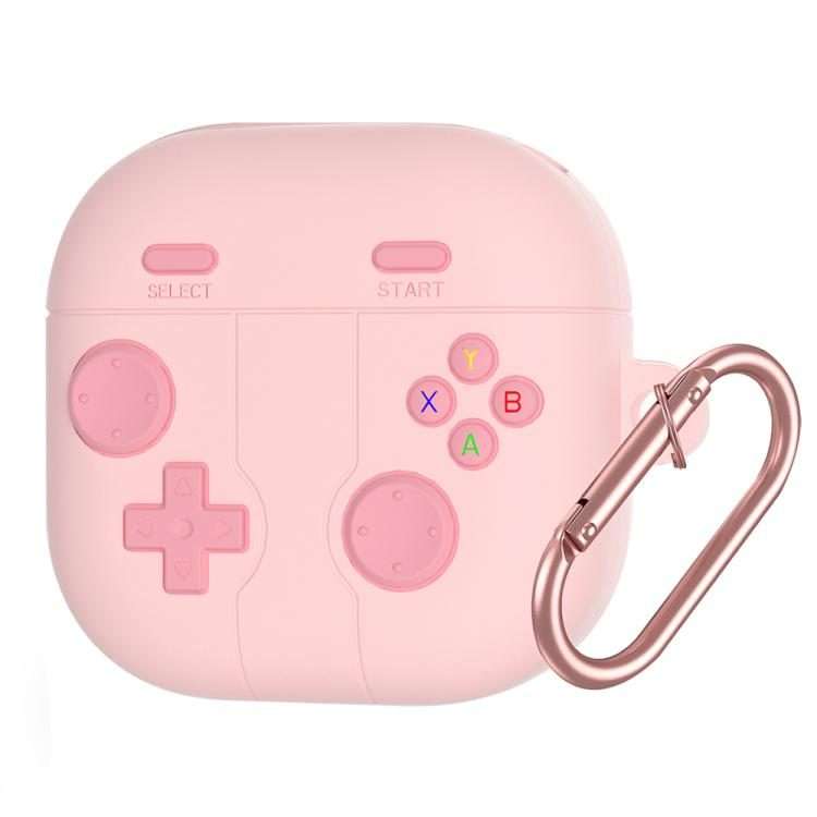 For Samsung Galaxy Buds4 / 4 Pro Retro Game Console Style Silicone Earbuds Case(Pink)