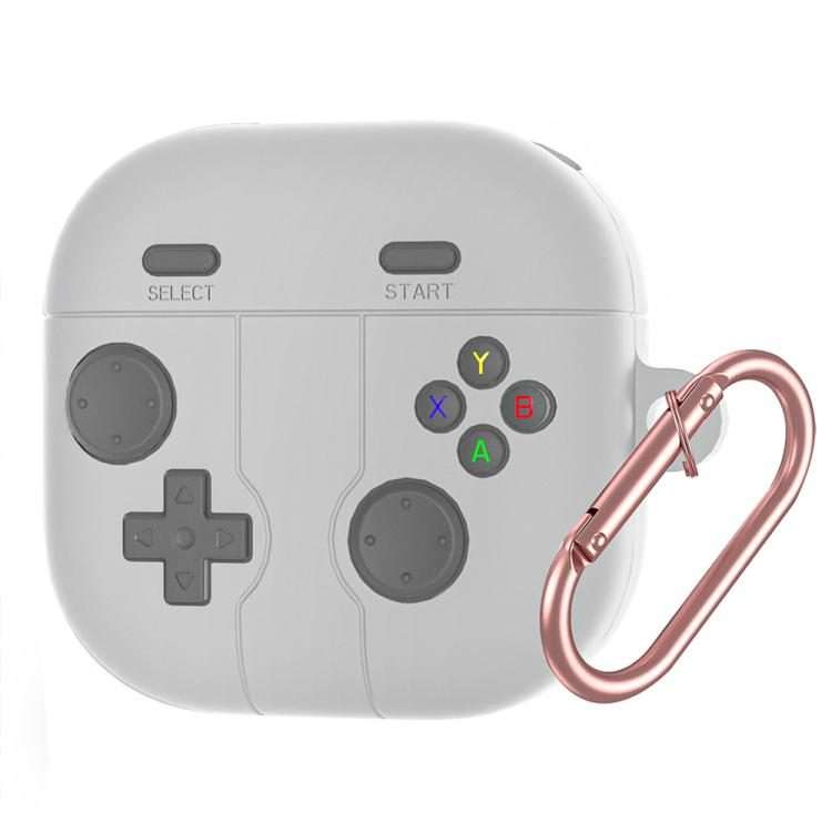 For Samsung Galaxy Buds4 / 4 Pro Retro Game Console Style Silicone Earbuds Case(Light Grey)
