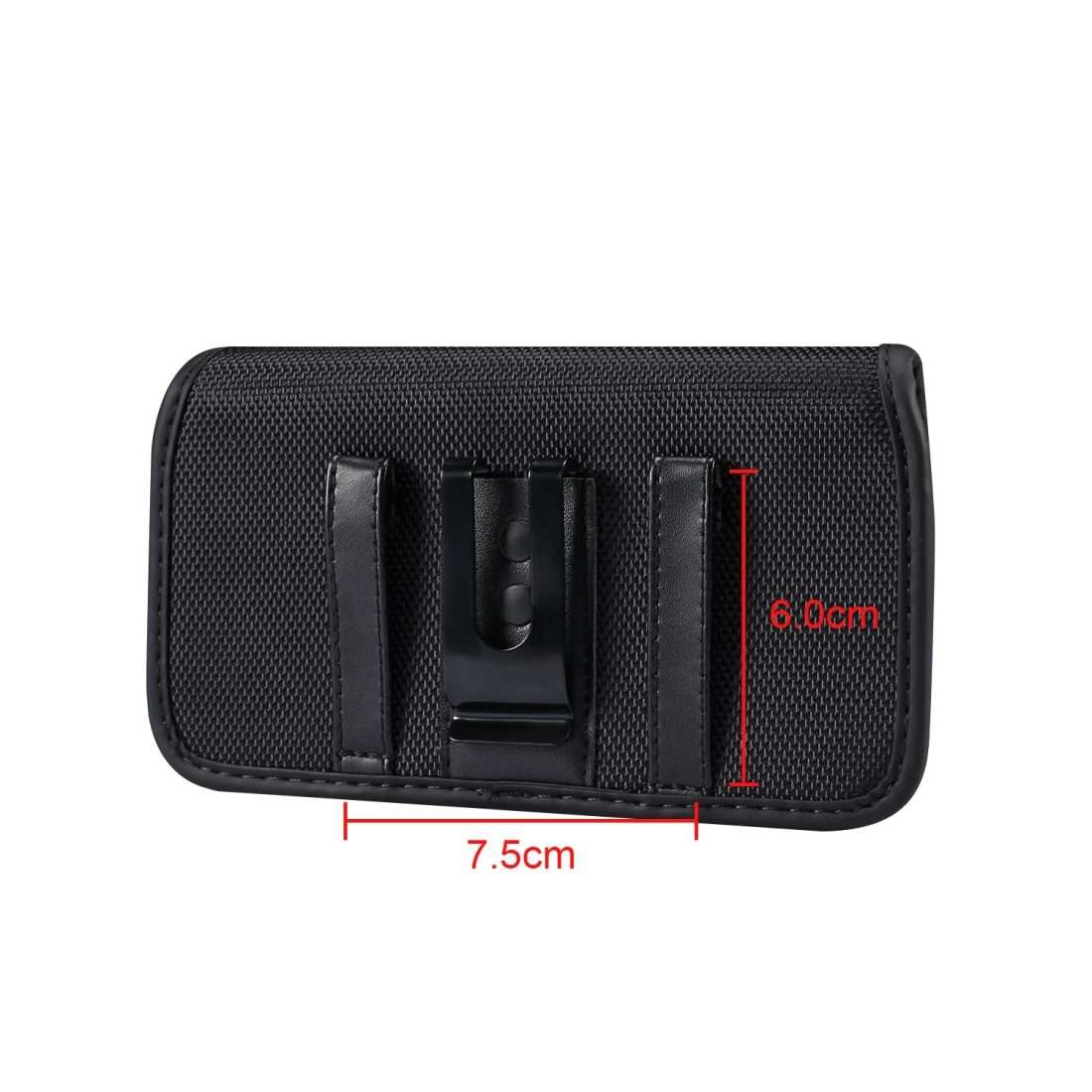 Durable Oxford Cloth Horizontal Plate Hanging Waist Phone Waist Pack Leather Case with ... (Black)