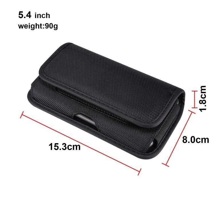 Durable Oxford Cloth Horizontal Plate Hanging Waist Phone Waist Pack Leather Case with ... (Black)