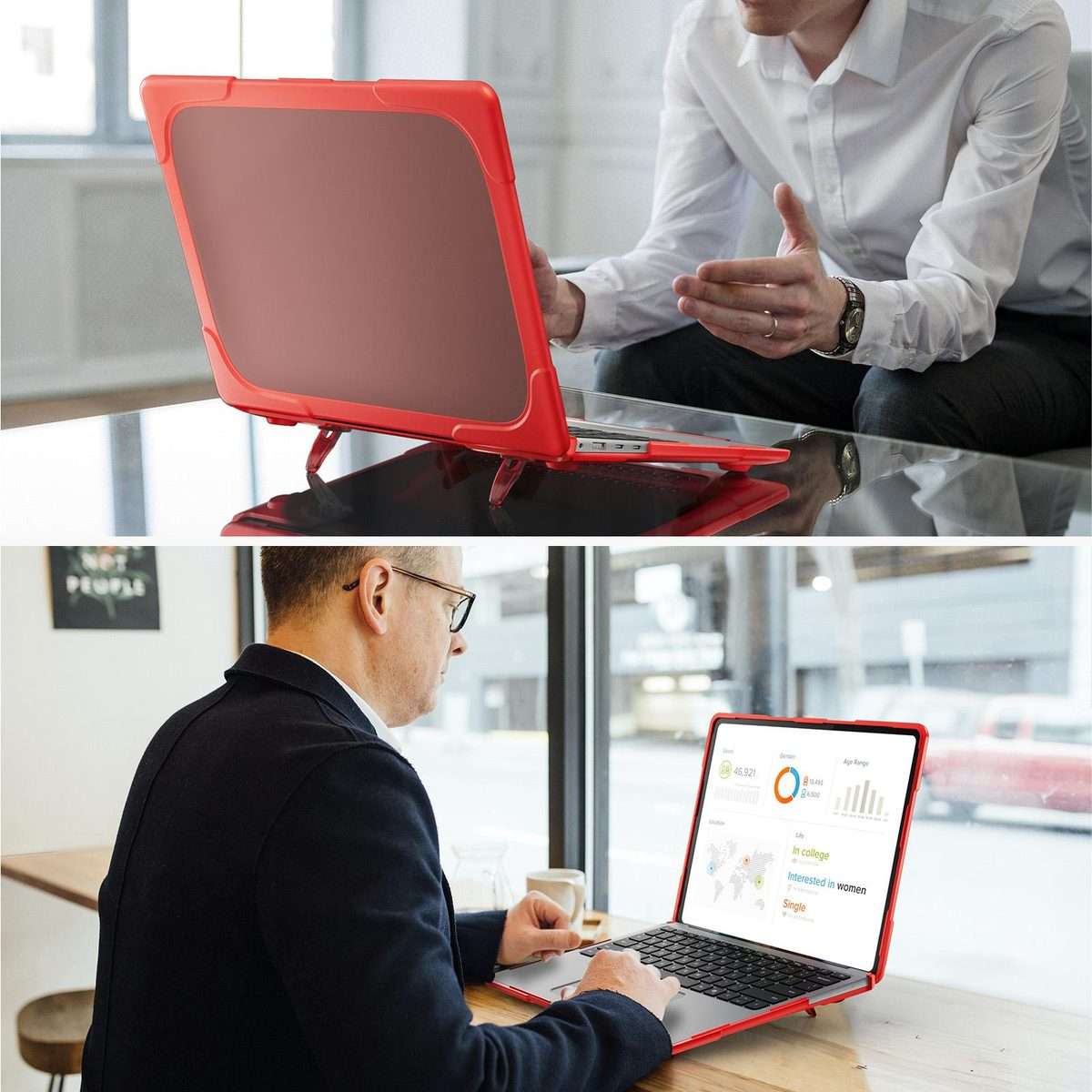 For Microsoft Surface Laptop 7 13.8 inch TPU + PC Two-color Anti-fall Laptop Protective Case(Red)