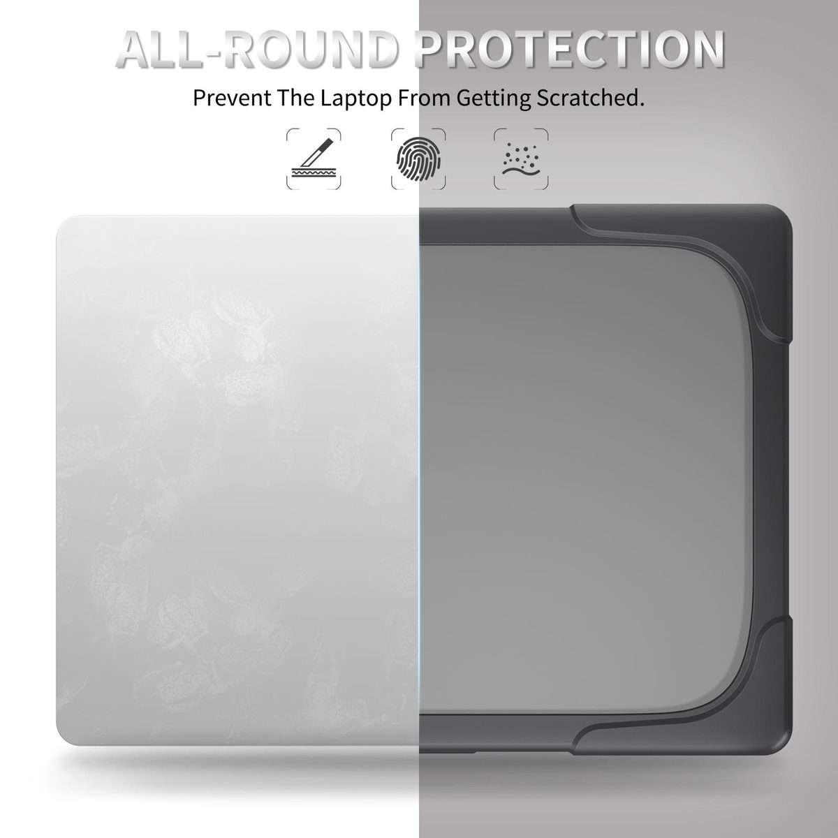 For Microsoft Surface Laptop 7 13.8 inch TPU + PC Two-color Anti-fall Laptop Protective Case(Grey)