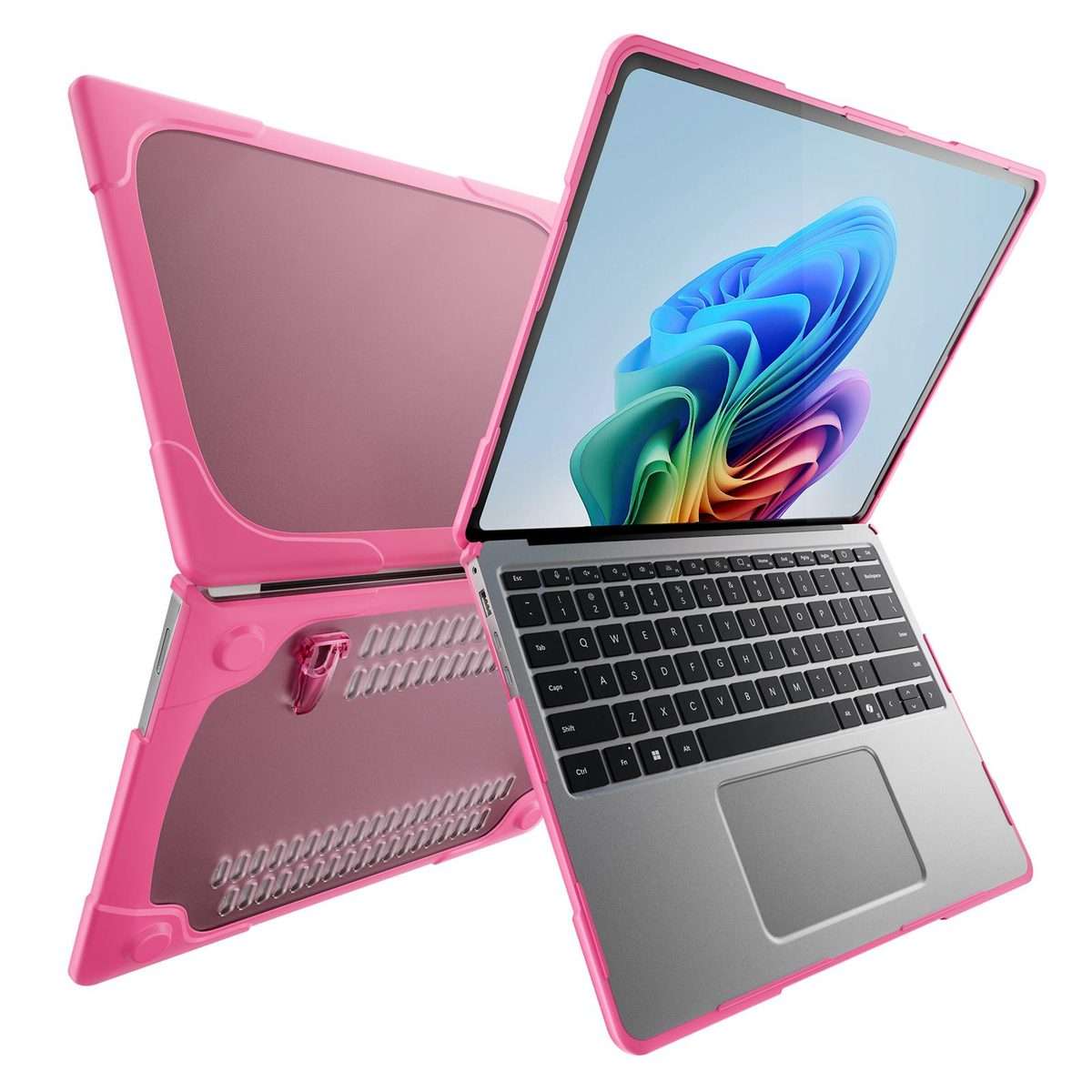 For Microsoft Surface Laptop 7 13.8 inch TPU + PC Two-color Anti-fall Laptop Protec ... (Rose Red)