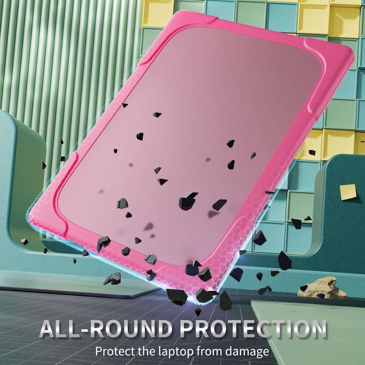 For Microsoft Surface Laptop 7 13.8 inch TPU + PC Two-color Anti-fall Laptop Protec ... (Rose Red)