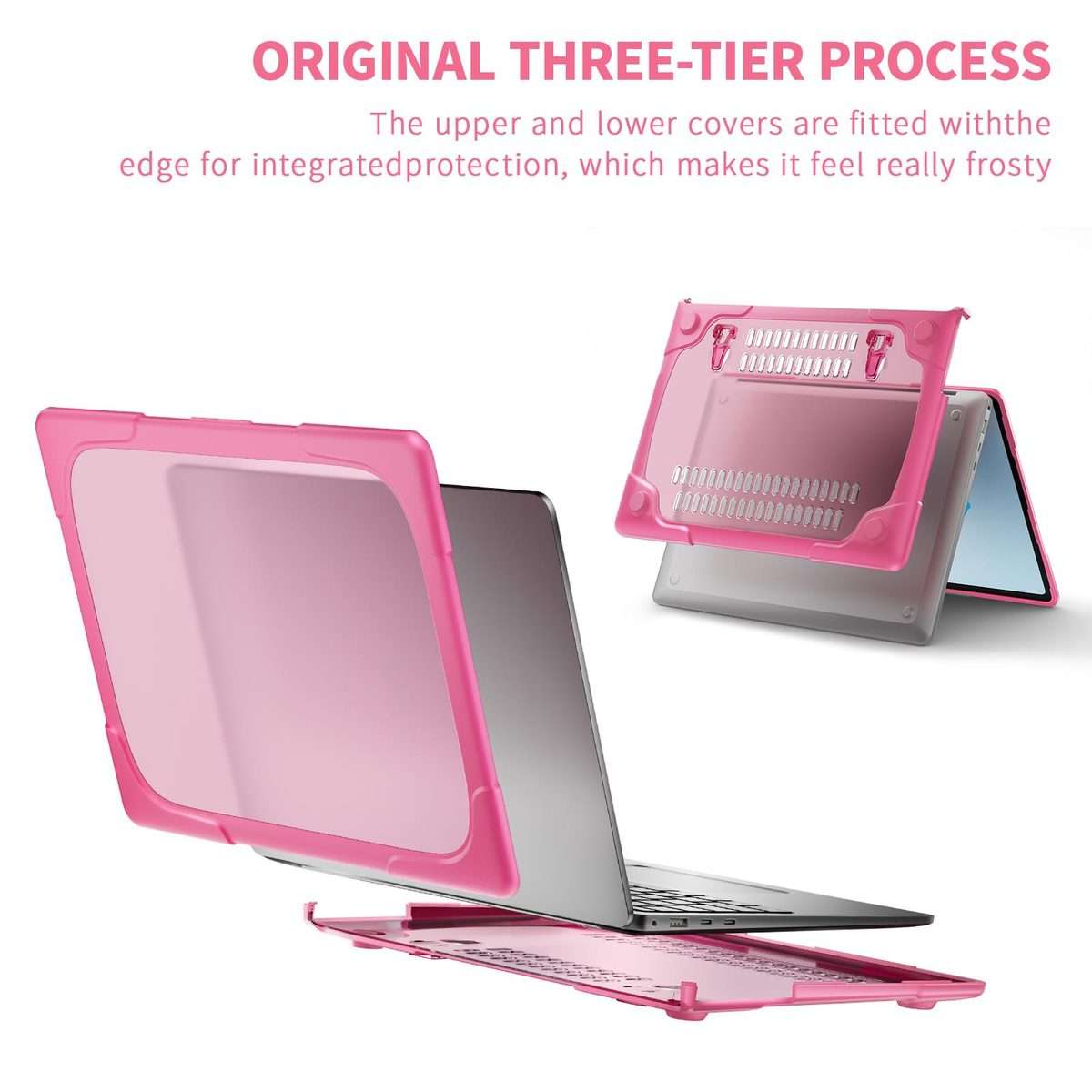 For Microsoft Surface Laptop 7 13.8 inch TPU + PC Two-color Anti-fall Laptop Protec ... (Rose Red)