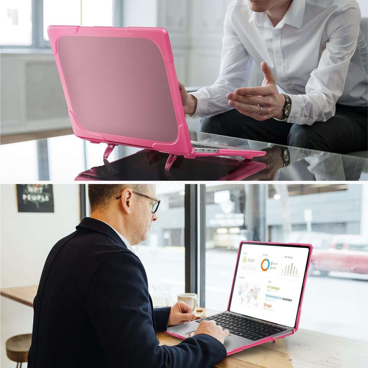 For Microsoft Surface Laptop 7 13.8 inch TPU + PC Two-color Anti-fall Laptop Protec ... (Rose Red)