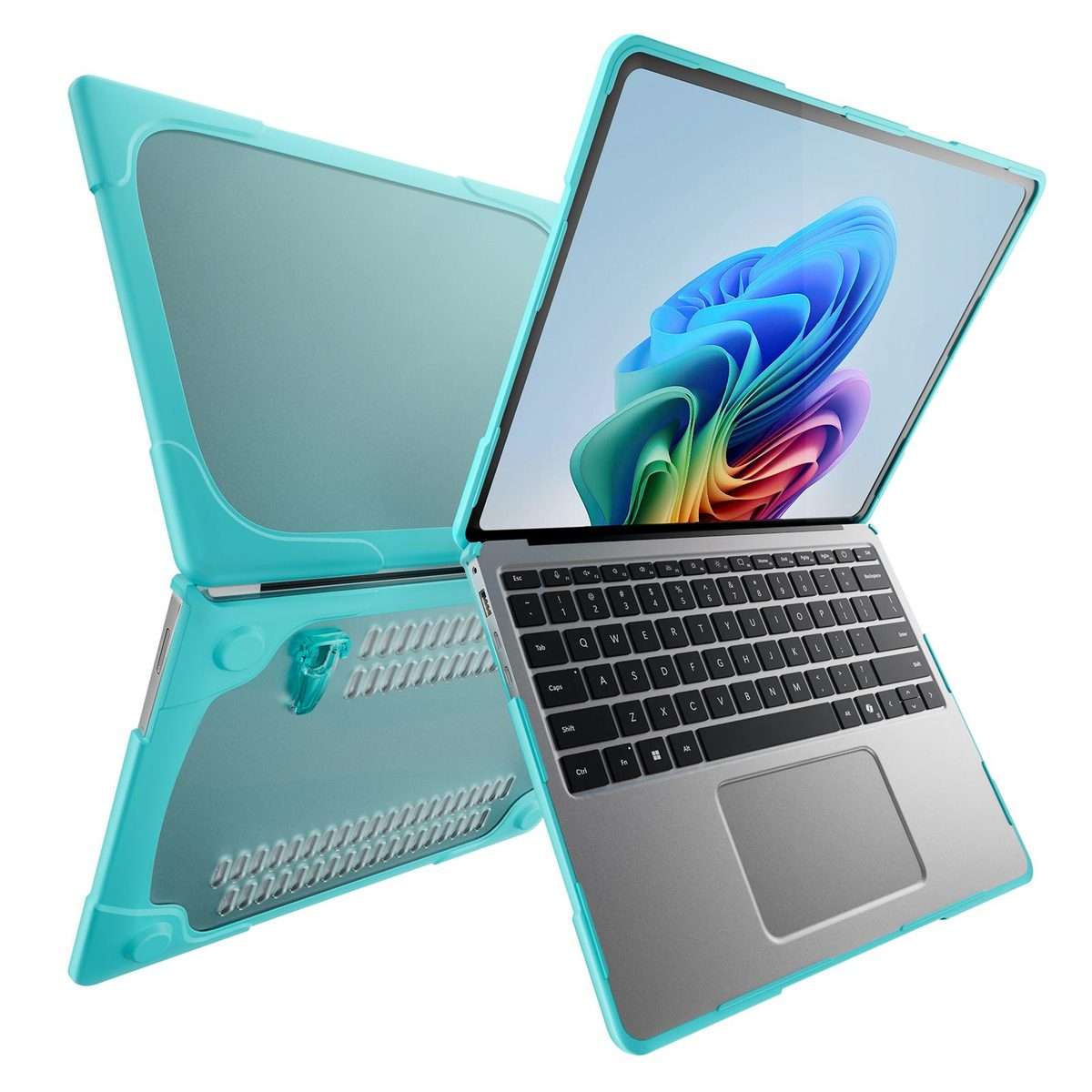 For Microsoft Surface Laptop 7 13.8 inch TPU + PC Two-color Anti-fall Laptop Prot ... (Light Blue)