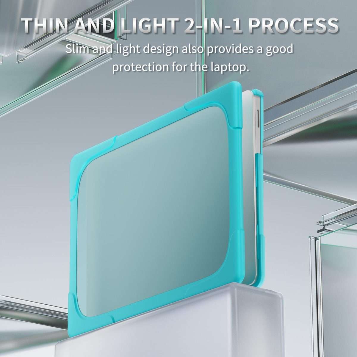 For Microsoft Surface Laptop 7 13.8 inch TPU + PC Two-color Anti-fall Laptop Prot ... (Light Blue)