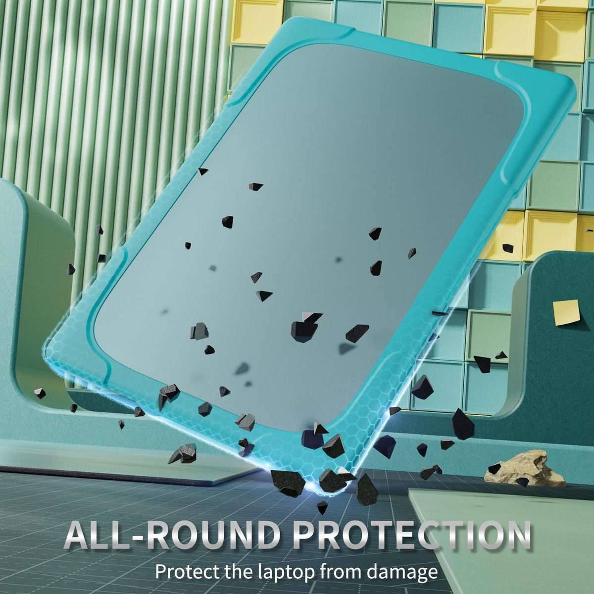 For Microsoft Surface Laptop 7 13.8 inch TPU + PC Two-color Anti-fall Laptop Prot ... (Light Blue)