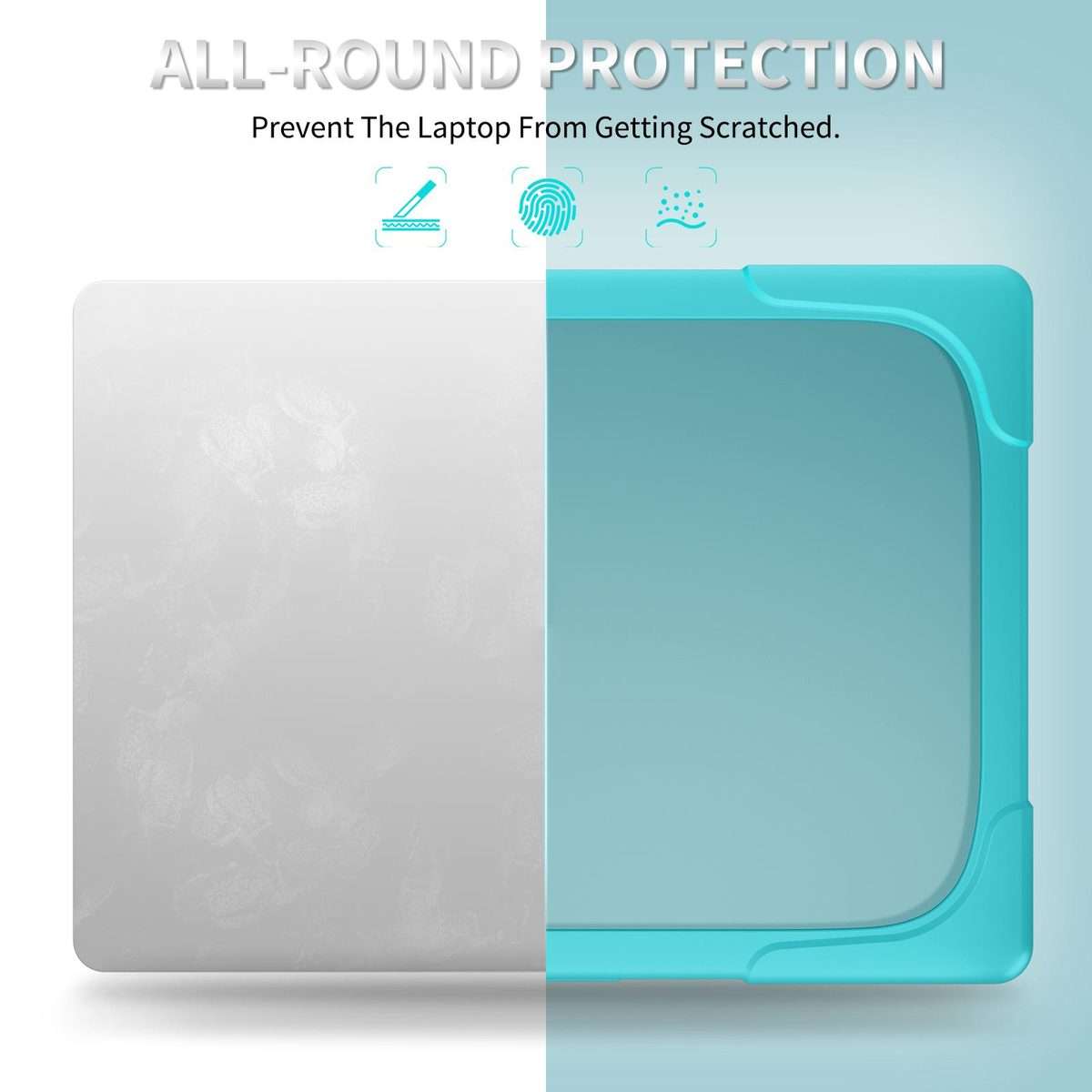 For Microsoft Surface Laptop 7 13.8 inch TPU + PC Two-color Anti-fall Laptop Prot ... (Light Blue)