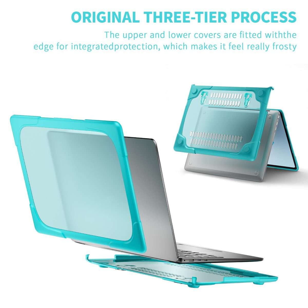 For Microsoft Surface Laptop 7 13.8 inch TPU + PC Two-color Anti-fall Laptop Prot ... (Light Blue)