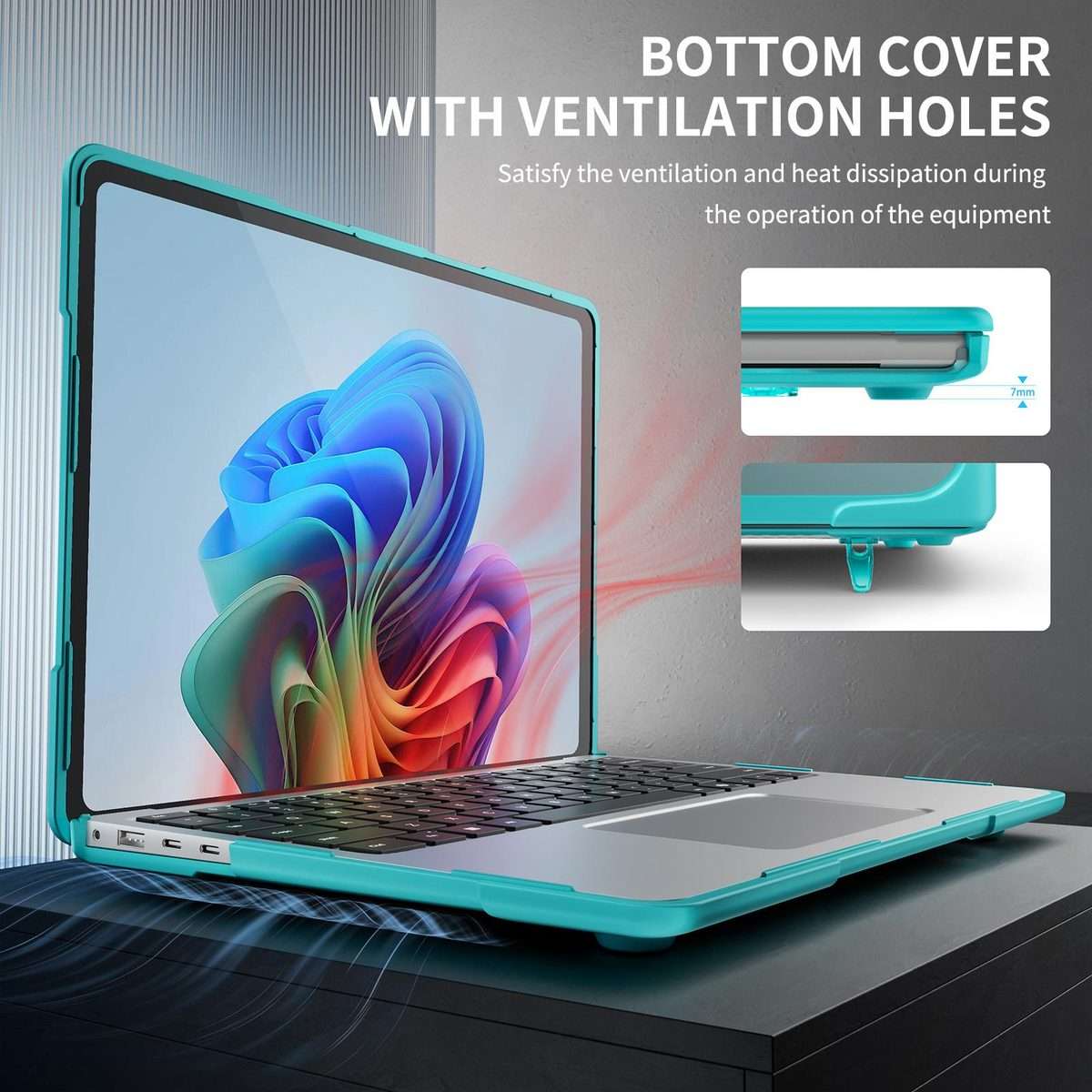 For Microsoft Surface Laptop 7 13.8 inch TPU + PC Two-color Anti-fall Laptop Prot ... (Light Blue)