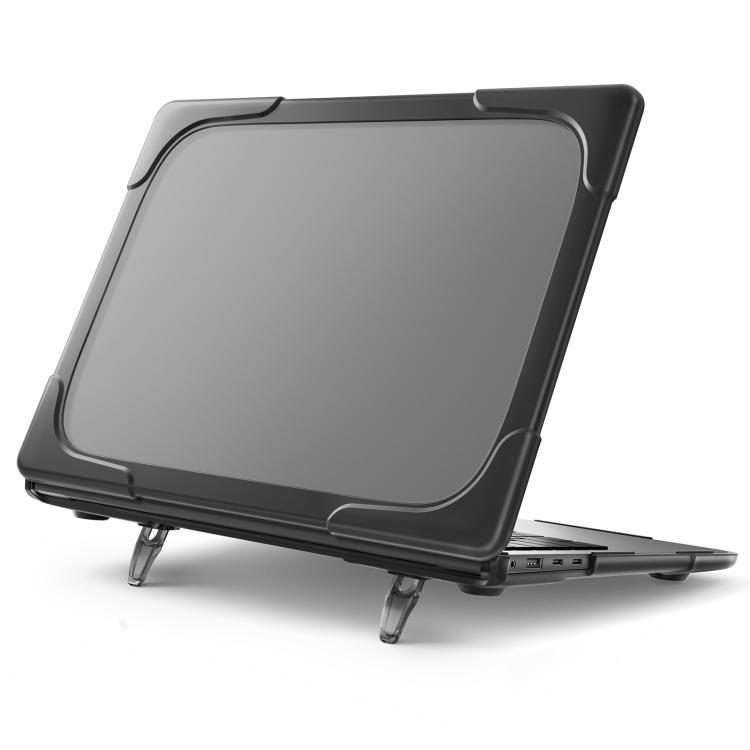 For Microsoft Surface Laptop 7 13.8 inch TPU + PC Two-color Anti-fall Laptop Protectiv ... (Black)