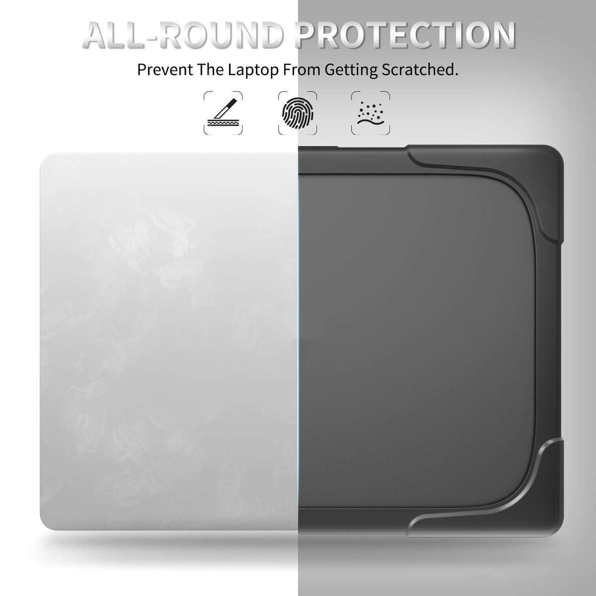 For Microsoft Surface Laptop 7 13.8 inch TPU + PC Two-color Anti-fall Laptop Protectiv ... (Black)