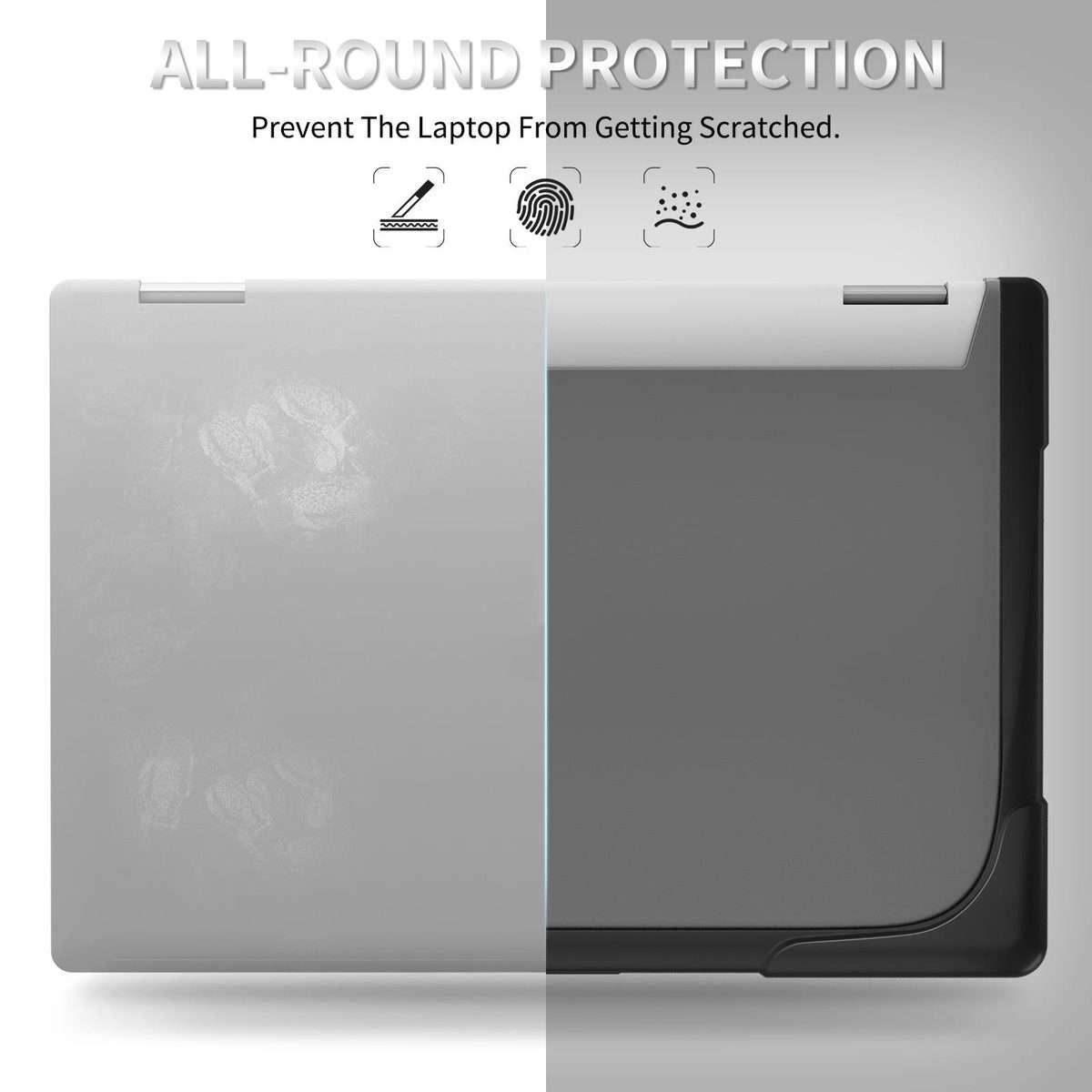For HP ENVY X360-14 2024 TPU + PC Two-color Anti-fall Laptop Protective Case(Black)