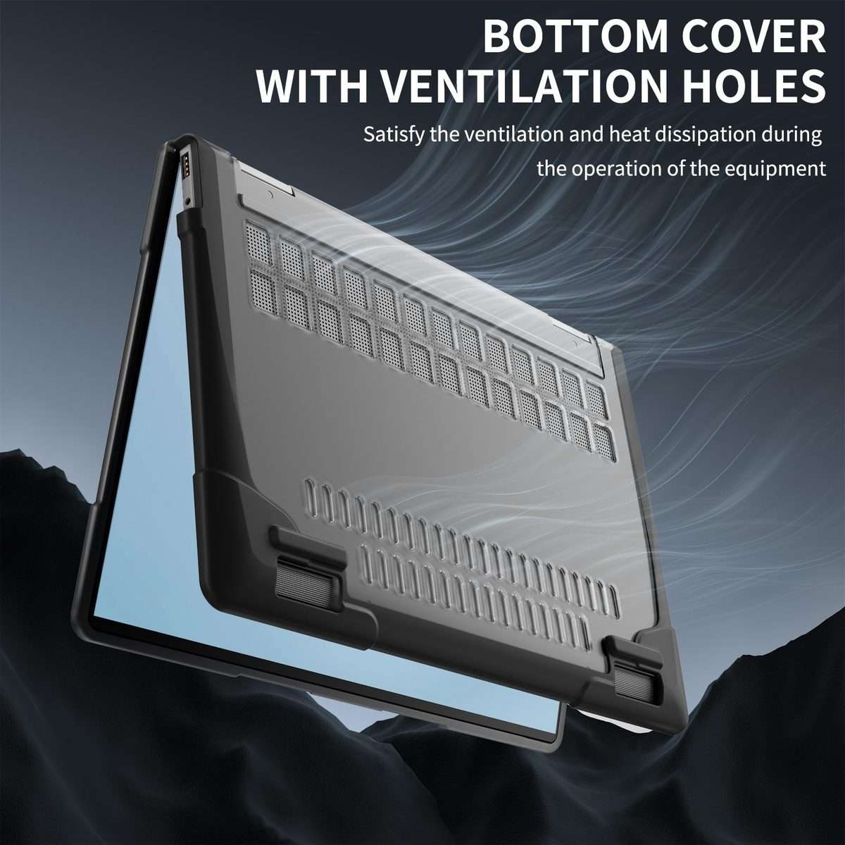 For HP ENVY X360-14 2024 TPU + PC Two-color Anti-fall Laptop Protective Case(Black)