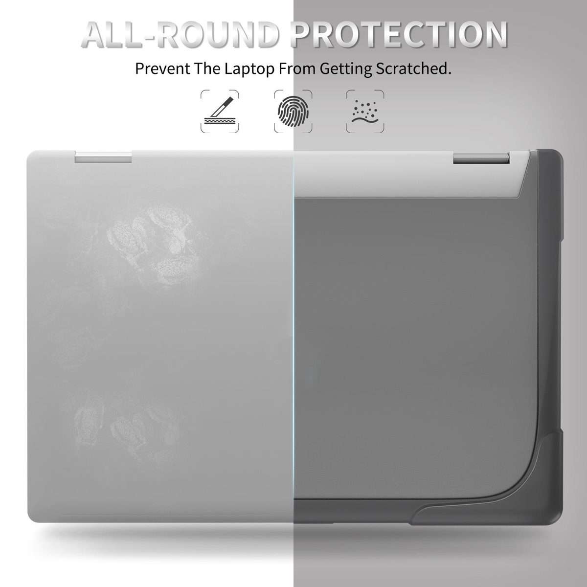 For HP ENVY X360-14 2024 TPU + PC Two-color Anti-fall Laptop Protective Case(Grey)