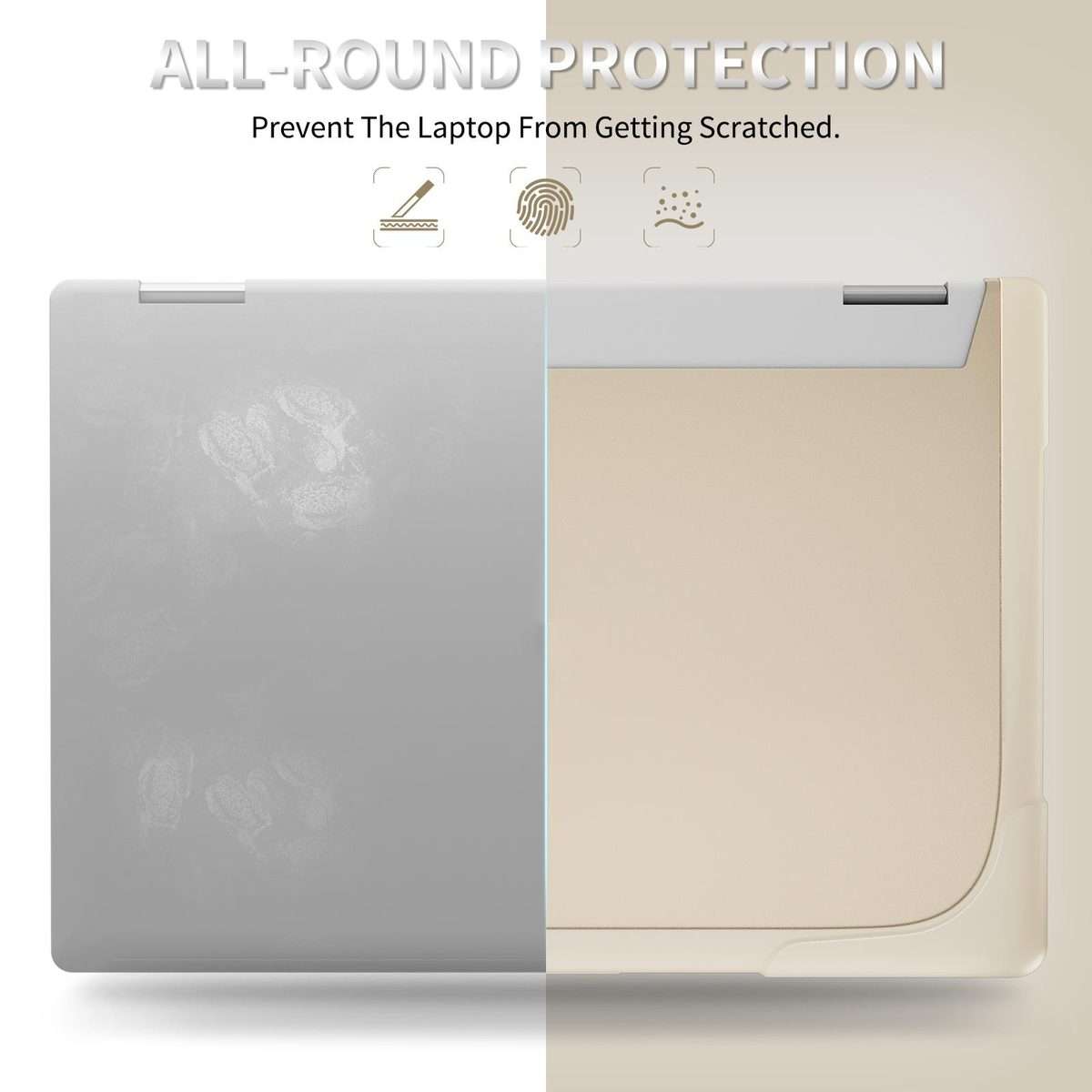 For HP ENVY X360-14 2024 TPU + PC Two-color Anti-fall Laptop Protective Case(Khaki)