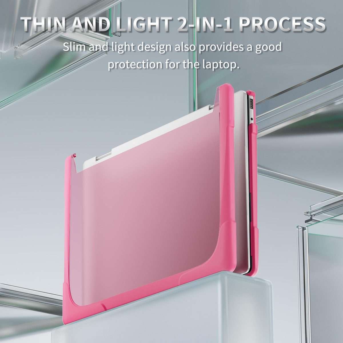 For HP ENVY X360-14 2024 TPU + PC Two-color Anti-fall Laptop Protective Case(Rose Red)