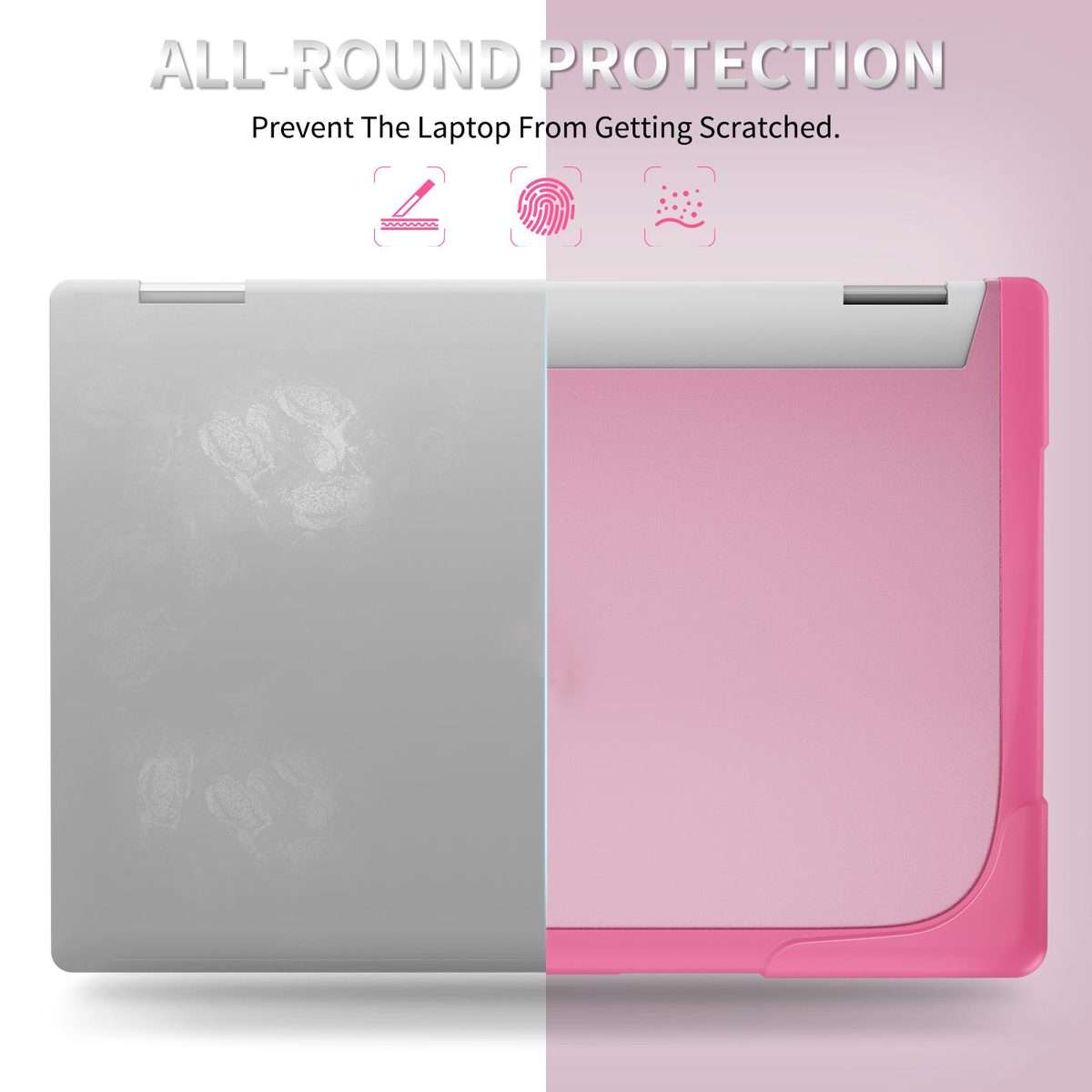 For HP ENVY X360-14 2024 TPU + PC Two-color Anti-fall Laptop Protective Case(Rose Red)