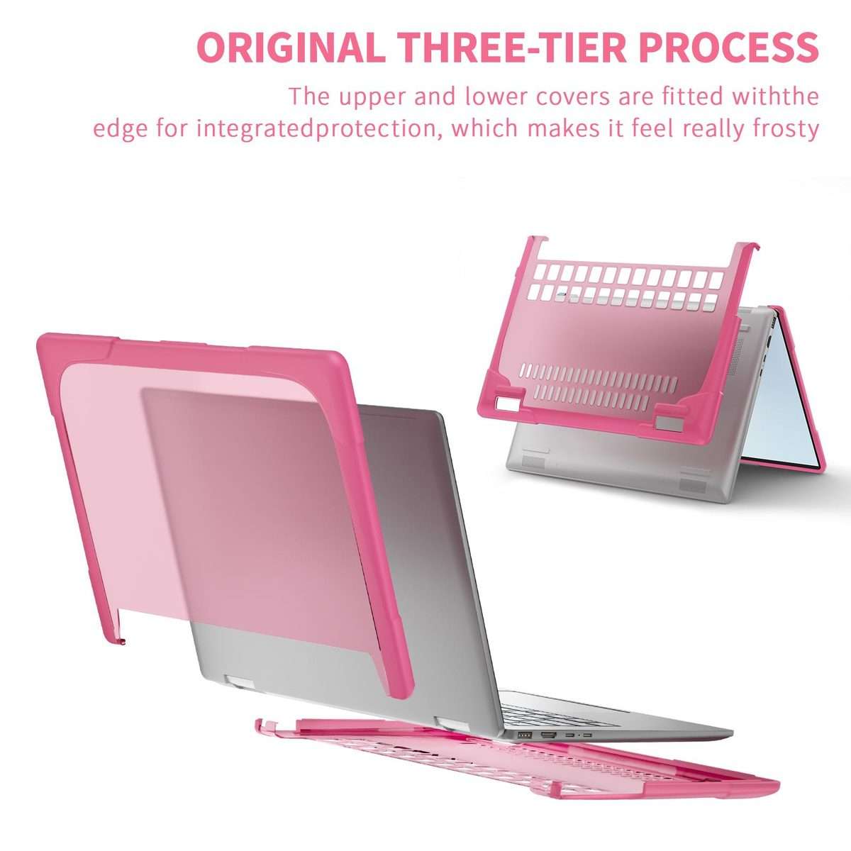 For HP ENVY X360-14 2024 TPU + PC Two-color Anti-fall Laptop Protective Case(Rose Red)