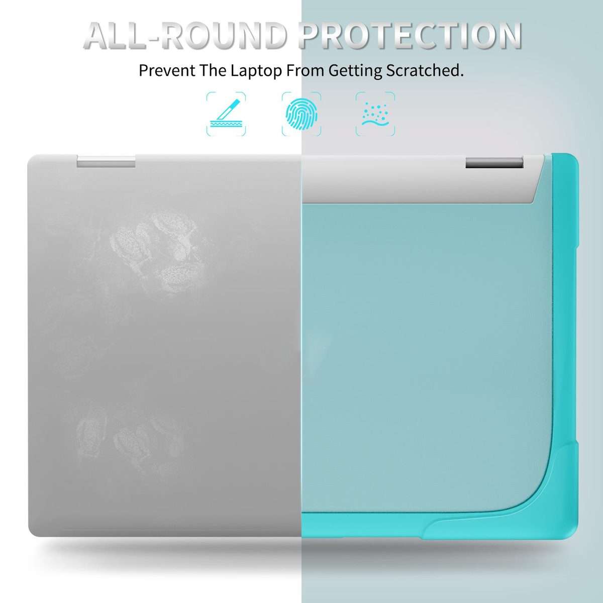 For HP ENVY X360-14 2024 TPU + PC Two-color Anti-fall Laptop Protective Case(Light Blue)