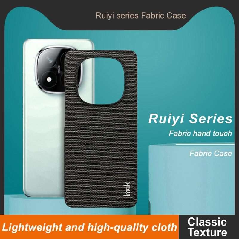 For Redmi Note 14 Pro+ 5G imak Ruiyi Series Cloth Texture PU + PC Phone Case(Black)