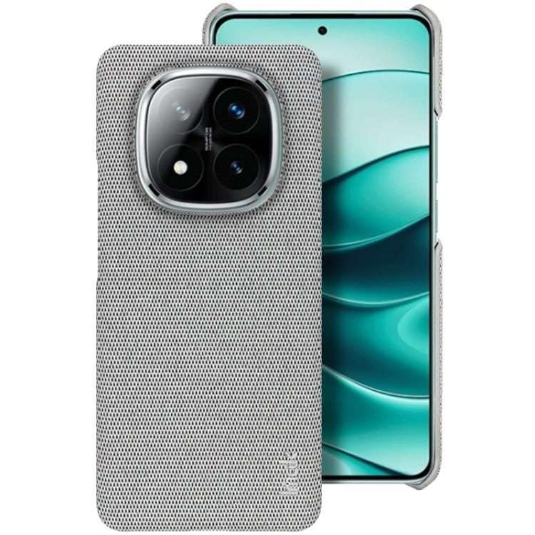 For Redmi Note 14 Pro+ 5G imak Ruiyi Series Cloth Texture PU + PC Phone Case(Light Grey)